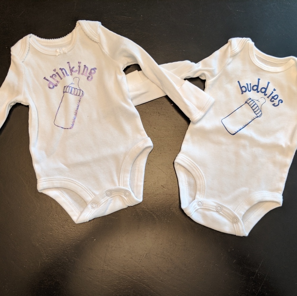 Coordinating Onsies for Twins